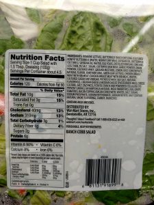 Ranch Cobb salad label