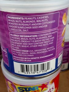 mixed nuts canister label