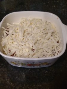 shredded mozzarella cheese on top.