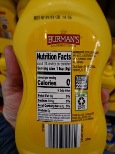 Burman’s Yellow Mustard label