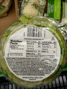 Chicken Caesar Salad Bowl label