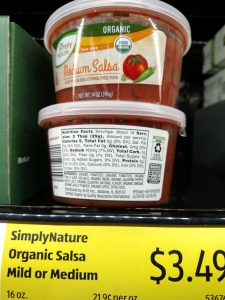 Simply Nature Organic Mild or Medium Salsa  one with front showing and one with label
