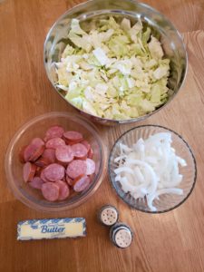 ingredients for Cabbage and Smoked Sausage