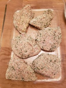 Low Carb Not Breaded Chicken ready to bake