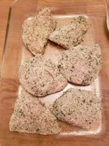 Low Carb Not Breaded Chicken ready to bake