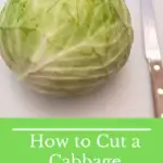 Cabbage on cutting board with knife
