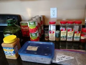 ingredients for Freezer Spaghetti or Pizza Sauce
