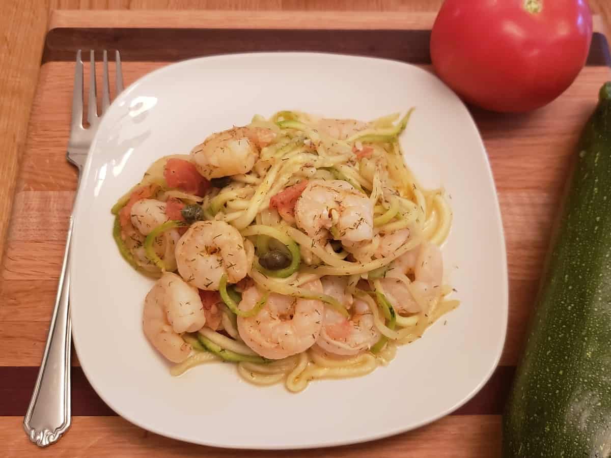 Lemon Dill Shrimp and Zucchini Noodles