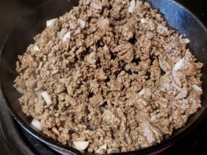 Ground beef and onion