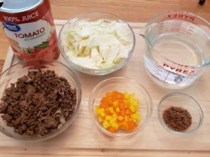 Ingredients for Low Carb Beefy Cabbage Soup