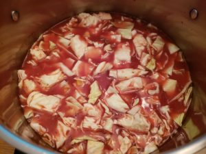 Low Carb Beefy Cabbage Soup before cooking