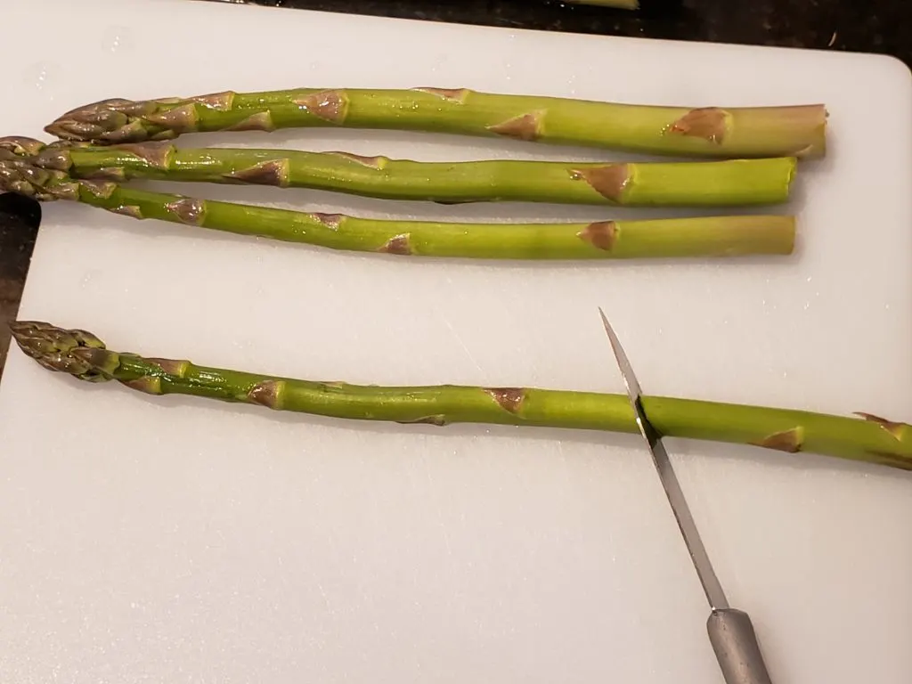 cutting asparagus