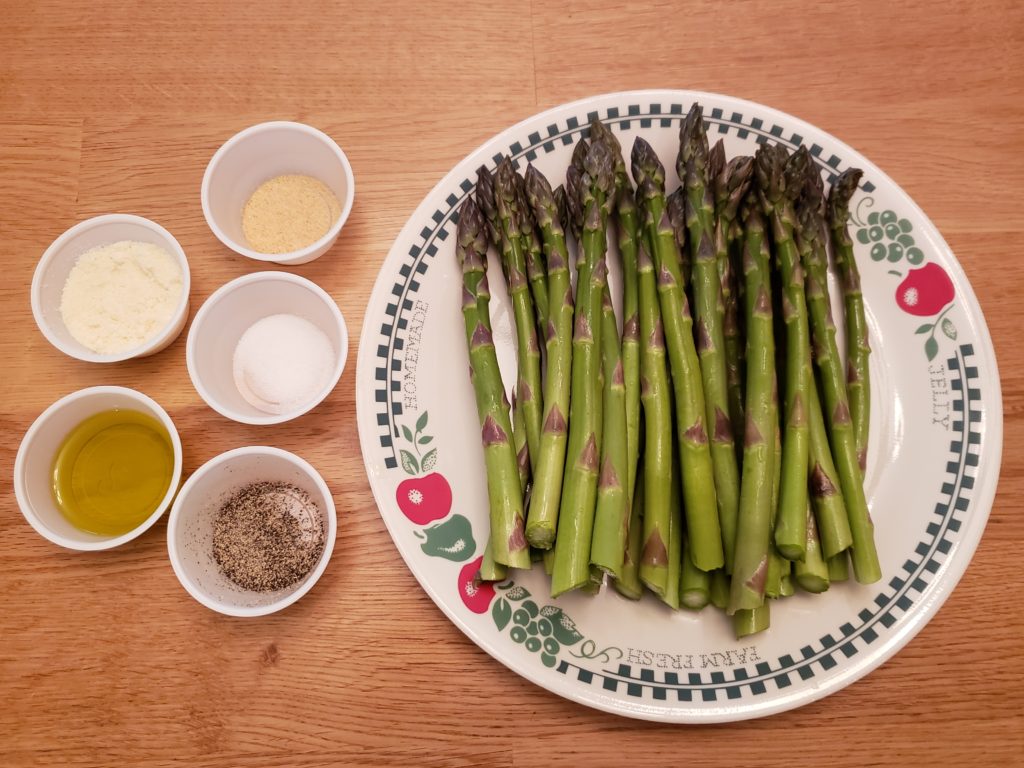 ingredients for parmesan roasted asparagus