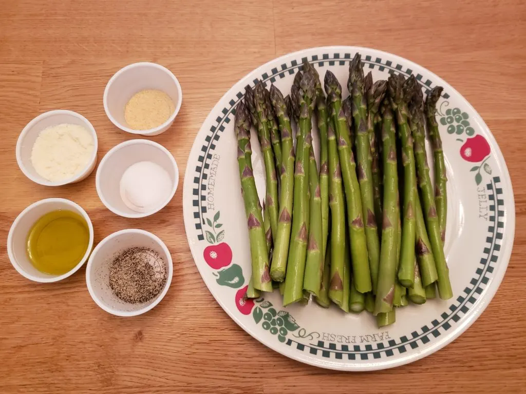 ingredients for parmesan roasted asparagus