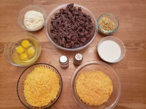ingredients for Low Carb Hamburger Pie