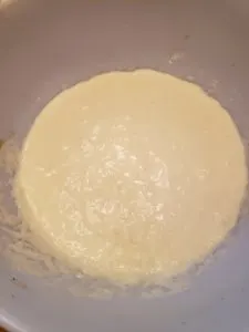 eggs, cream and mayonnaise in mixing bowl.