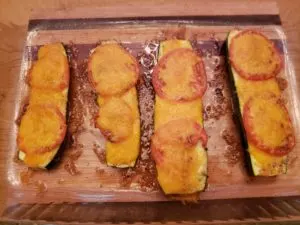 Cheesy Zucchini Boats baked 