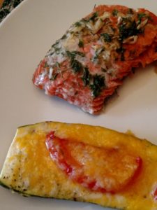 Lemon Herb Baked Fish and zucchini boats