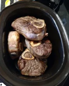Crock Pot Beef Shanks in the crock pot