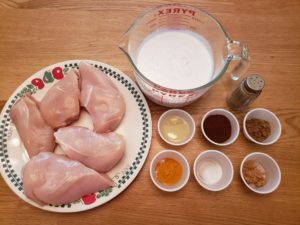 ingredients for Coconut Buttermilk Southwestern Chicken 