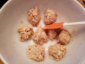 Gluten Free Salmon Cakes divided into 8 cakes before being cooked