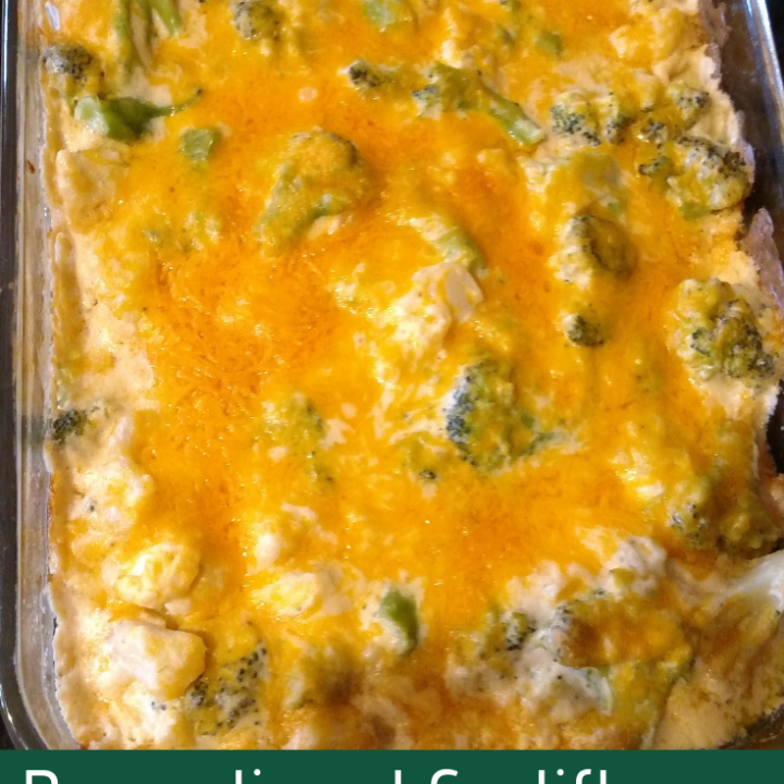 Broccoli and Cauliflower Cheesy Bake
