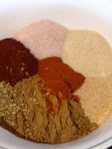 Ingredients for Homemade Taco Seasoning in bowl