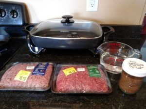 meat and Homemade Taco Seasoning ready to cook