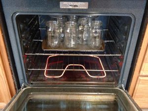 canning jars in oven