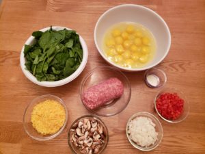 Ingredients for Mushroom Spinach Frittata