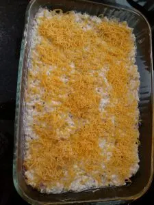 Twice Baked Cauliflower Casserole just about to go into the oven