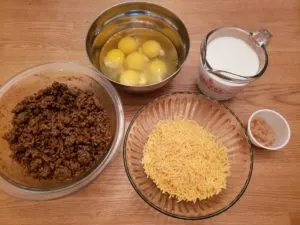 ingredients for Low Carb Taco Pie