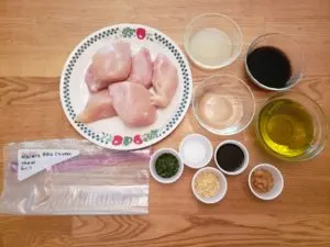 ingredients for Karen's BBQ Chicken Freezer Meal