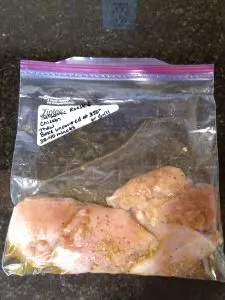 Balsamic Grilled Chicken in Ziploc bag