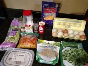 ingredients for Low Carb Egg Cauliflower Casserole