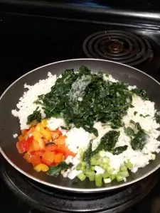 vegetables cooking in a skillet