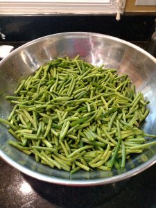 large bowl of green beans.