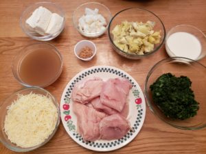 Crock Pot Spinach Artichoke Chicken ingredients