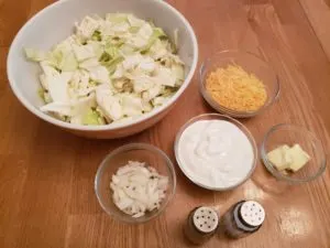 Cheesy Low Carb Cabbage ingredients