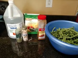 ingredients for Pickled Green Beans