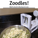 zoodles in a bowl after coming out of zoodle maker