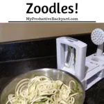 zoodles in a bowl after coming out of zoodle maker