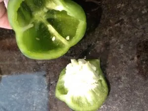 showing top off of green pepper