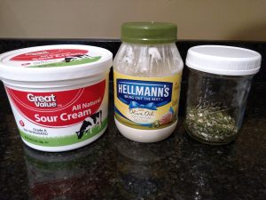 sour cream, mayo and ranch dressing mix