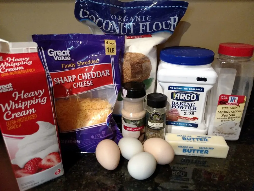 ingredients for Low Carb Garlic Cheese Biscuits