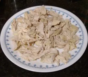 shredded chicken on plate