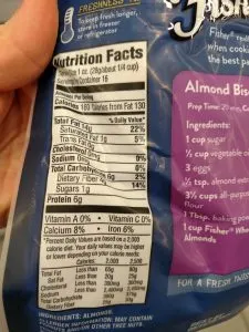 bag of almonds label