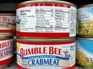 Bumble Bee Crab Meat label