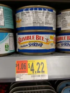 Bumble Bee shrimp label