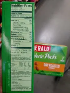 Emerald 100 calorie packs of nuts label